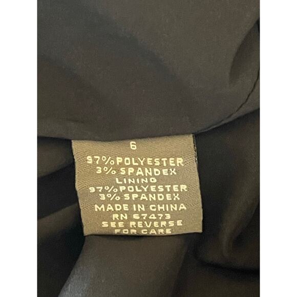 NWT Taylor Dress Black SATIN Pencil Evening Cocktail Size 6 - Picture 2 of 7